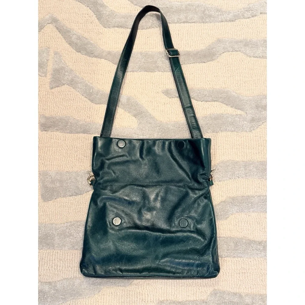 Tory Burch Designer Green Dena Foldover Convertible Flap Crossbody Purse